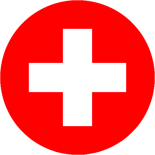 Schweizer Flagge in rund