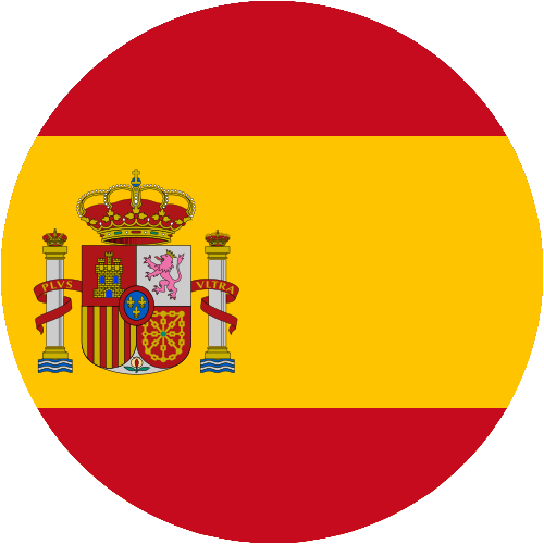 Spanische Flagge in rund