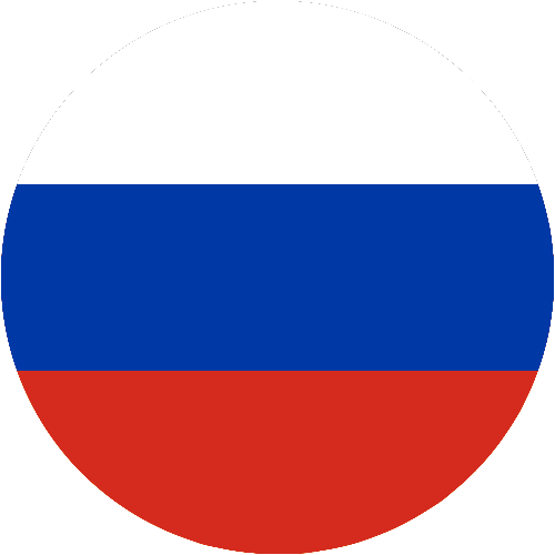 Russische Flagge in rund