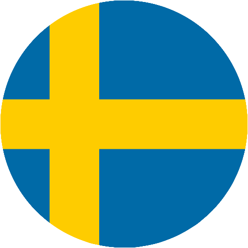 Schwedische Flagge in rund